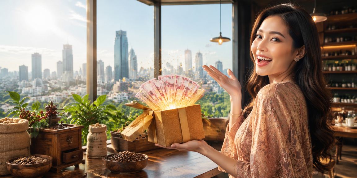 Suasana kafe di Vietnam dengan pemain mengakses casino online sambil minum kopi