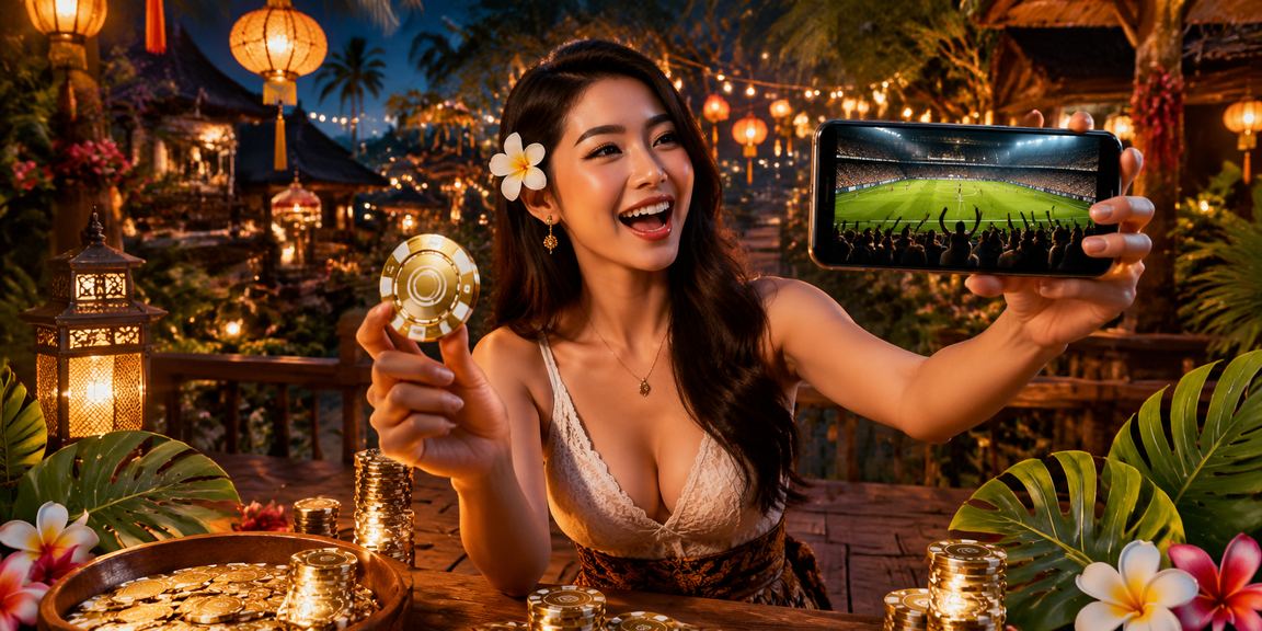 Suasana festival lampion malam hari dengan nuansa kasino mobile yang meriah dan penuh warna